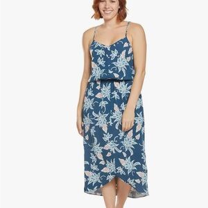 Floral Blue Midi Dress